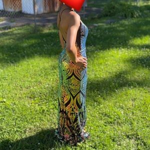 color changing sequin prom dress